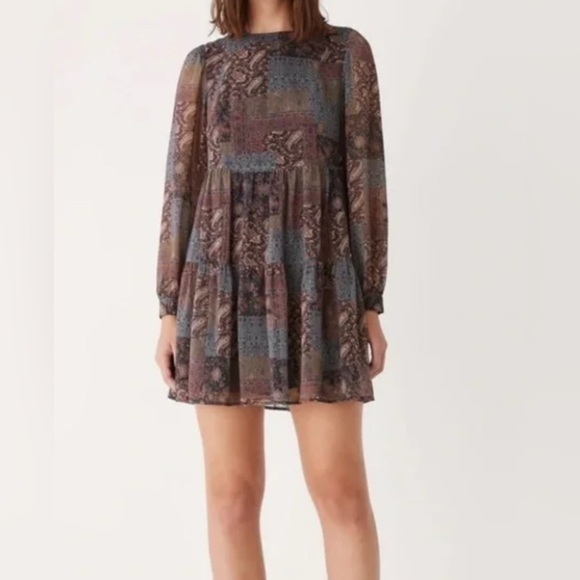 Frank & Oak Dresses & Skirts - FRANK AND OAK | Chiffon Flowy dress , Elderberry,  bohemian style size XS